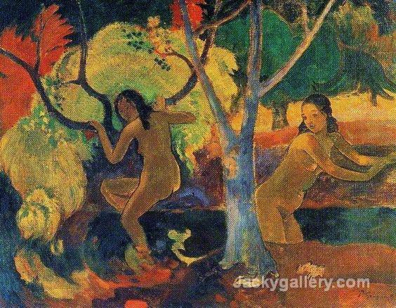 Bathers at Tahiti by Paul Gauguin paintings reproduction